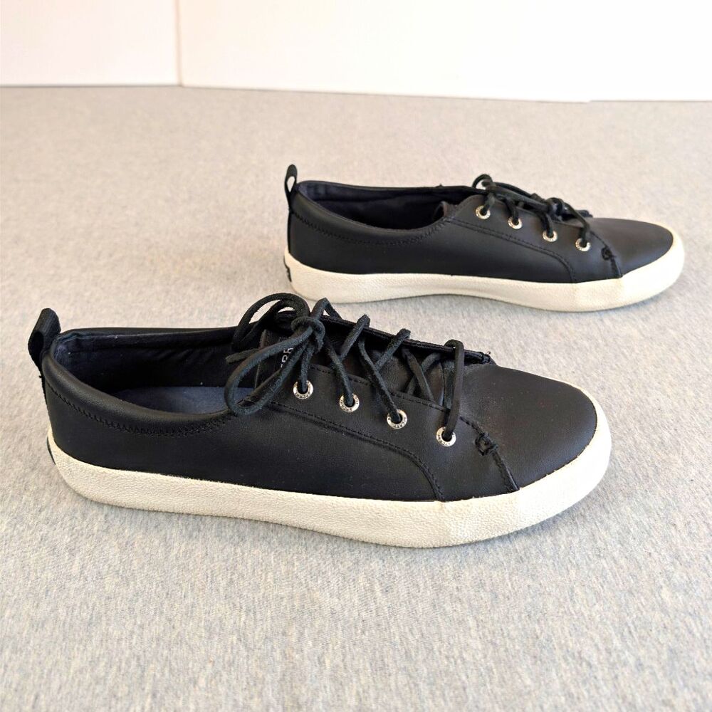 Sperry Top-Sider Memory Foam Womens Black/White Lace Low Top Sneaker 10 STS87612